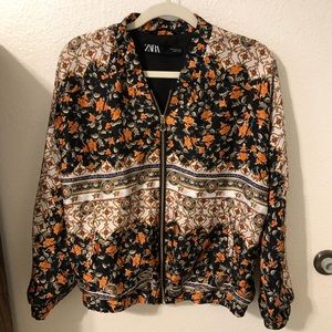 ZARA Small Multi-Print Zippered Jacket